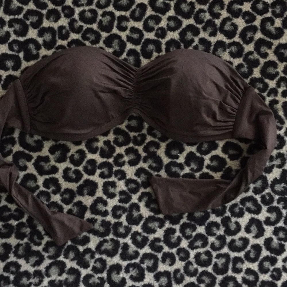 CLOSEOUT:  Bandeau Bikini Top Brown L 10
